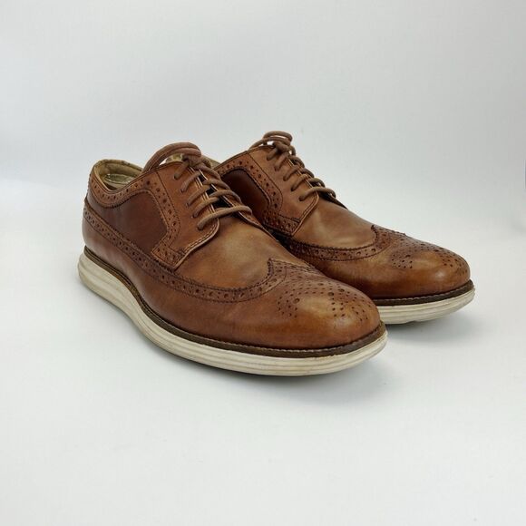 Cole Haan LunarGrand Leather Shoes Men’s Size 11.5 M Brown Longwing Derby Oxford main image 6